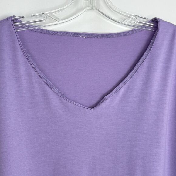 Women Blouse Size 2XL Pretty Purple Pull Over Short Sleeve! - Picture 5 of 11